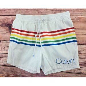Calvin Klein Mens Rainbow Stripe‎ Swim Shorts XL